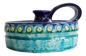 Big Ceramic Candle Holder in the Style of Bitossi, 1960s