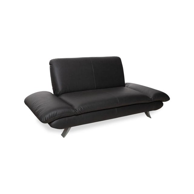 Gavin 117 Leather Two-Seater Rossini Sofa in Black Anthracite with Manual Function from Koinor For Sale - Image 5 of 13