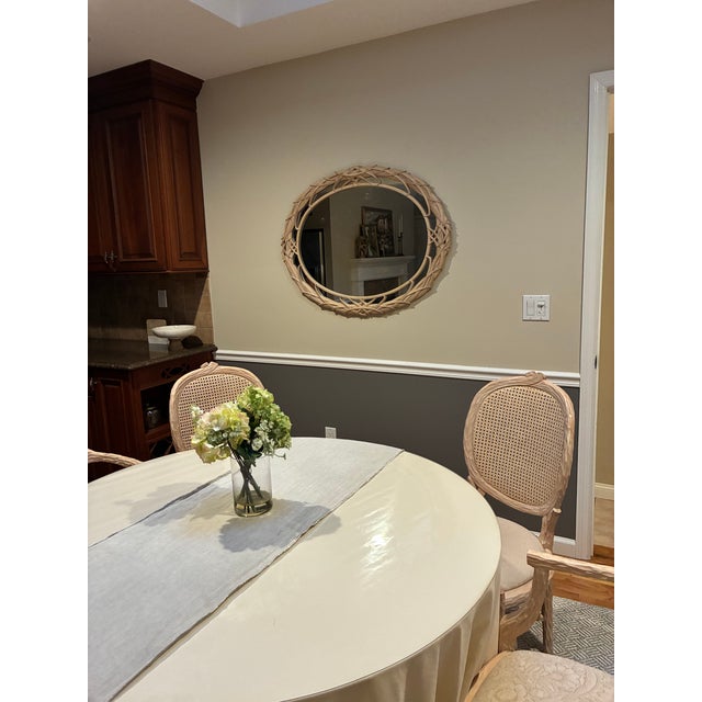 Wood Vintage Carolina “Palm Frond” Oval Wall Mirror For Sale - Image 7 of 16