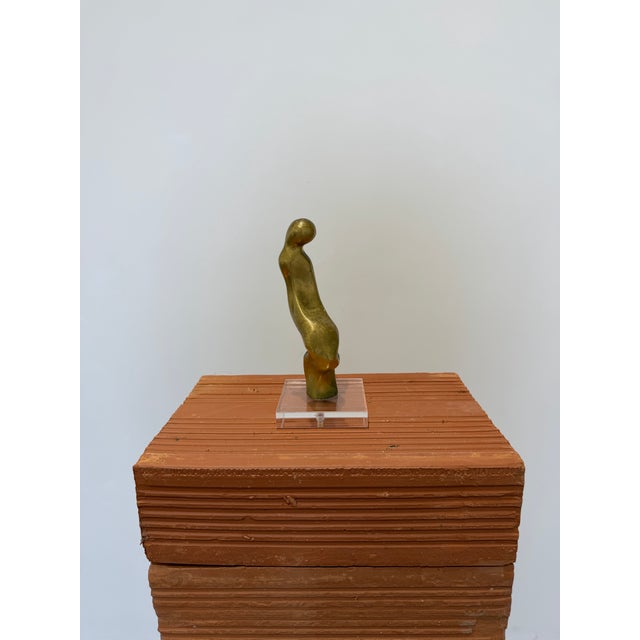 Brazilian Modernist Figurative Sculpture on Lucite Base, 1980s For Sale - Image 4 of 11