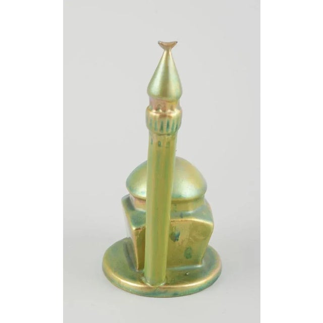1930s Eosin Glaze Ceramic Sculpture in the Shape of a Minaret from Zsolnay, Hungary, 1930s For Sale - Image 5 of 8