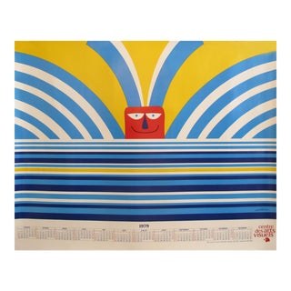 1979 Original Vittorio Fiorucci Poster, Centre Des Arts Visuels Calendar For Sale