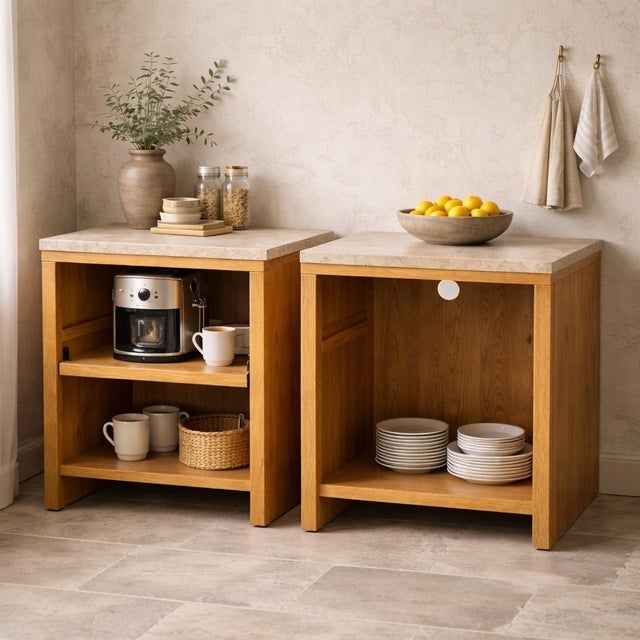 Pair of 1990s Oak Modular Utility Cabinets For Sale - Image 15 of 18