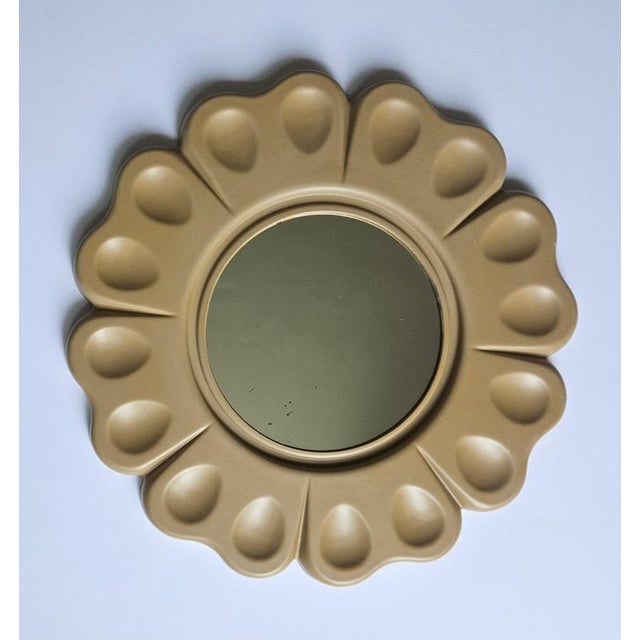 Mid-Century Flower Wall Mirror, Italy, 1970s For Sale - Image 4 of 10