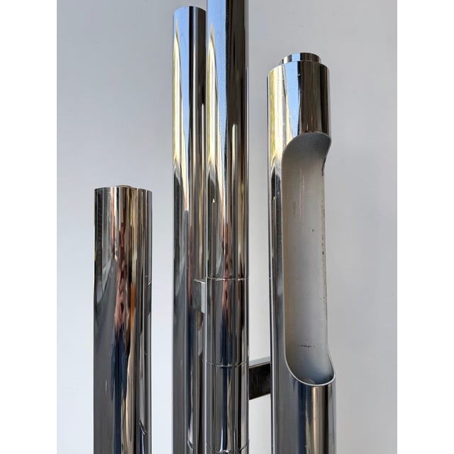 Floor Lamp Organ Metal Chrome by Gaetano Sciolari, Italy, 1970s For Sale - Image 12 of 13
