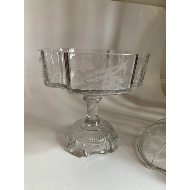 This lovely antique storage compote is perfect for a holiday or wedding event. Serve your favorite cookies, ribbon candy...