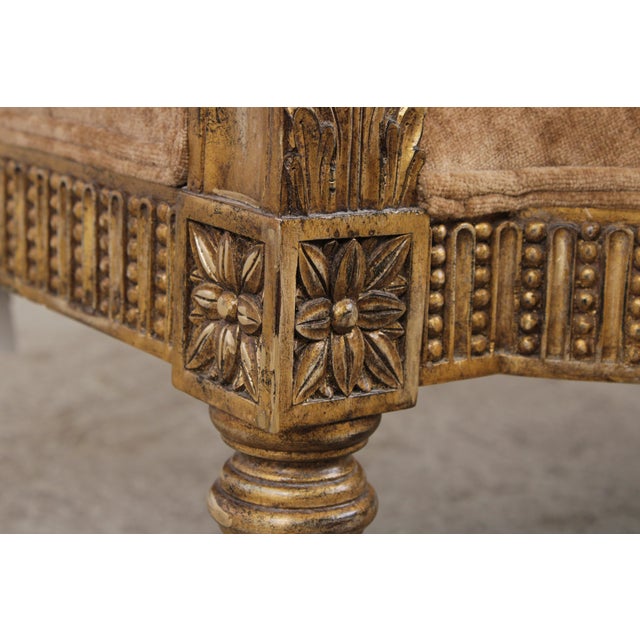 Maitland Smith French Louis XVI Style Giltwood Settee Loveseat For Sale - Image 11 of 17