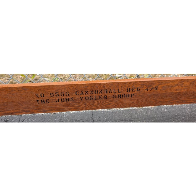 Wood 1960s Vintage John Vogler Cannonball Cherrywood Full Size Bed Frame For Sale - Image 7 of 11