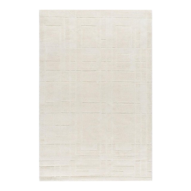 Frank Lloyd Wright Foundation x SURYA Luxuries Handmade Rug Cream 2x3 For Sale