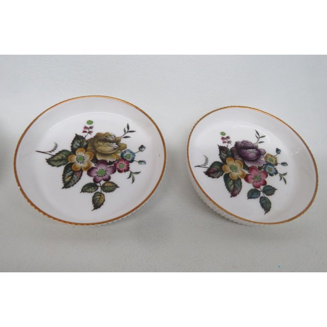 English Late 20th Century Royal Worcester Fine Bone China Coasters 6pc Set G676 Hand Painted Florals For Sale - Image 3 of 14