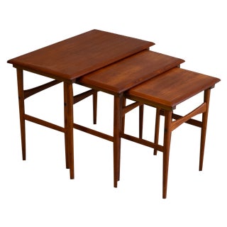 Danish Modern Teak Nesting Tables, 1960s, Set of 3 For Sale