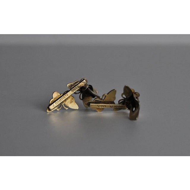 Mid-Century Modern Danish Ear Clips in Sterling Silver by Volmer Bahner, 1960s, Set of 2 For Sale - Image 4 of 5