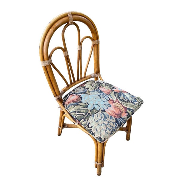 Traditional Late 20th Century Vintage Bamboo Florida Sunroom Patio Table With Chairs - Set of 5 For Sale - Image 3 of 8