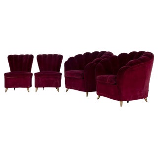 Sofa and Armchairs attributed to Isa Bergamo, 1950s, Set of 5 For Sale