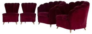 Sofa and Armchairs attributed to Isa Bergamo, 1950s, Set of 5