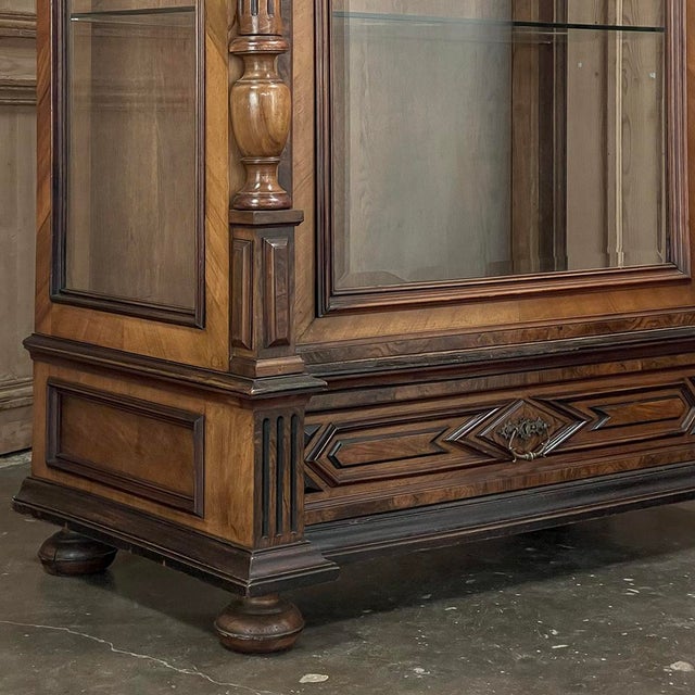19th Century French Walnut Henri II Bookcase ~ Display Armoire For Sale - Image 13 of 18