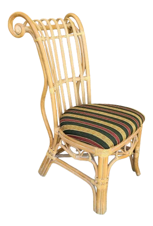 Scroll Back Bentwood Bamboo Rattan Desk Dining Accent Chair Spain