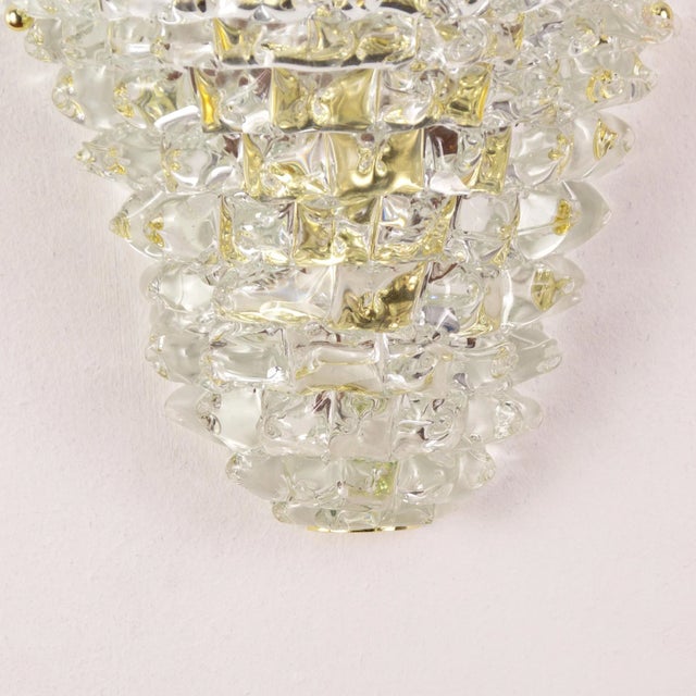 Italian Rostrated Murano Crystal Wall Light, 1970s For Sale - Image 6 of 9
