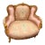 Romantic French Louis XV Loveseat With Rose Pink Damask Upholstery & Gilded Frame For Sale
