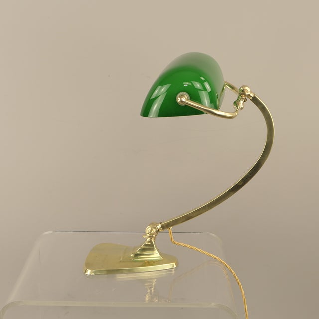 Art Nouveau Adjustable Brass Bankers Lamp, Germany, 1930s For Sale - Image 9 of 16