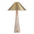 Contemporary Travertine Cone & Brass Table Lamp For Sale - Image 3 of 6