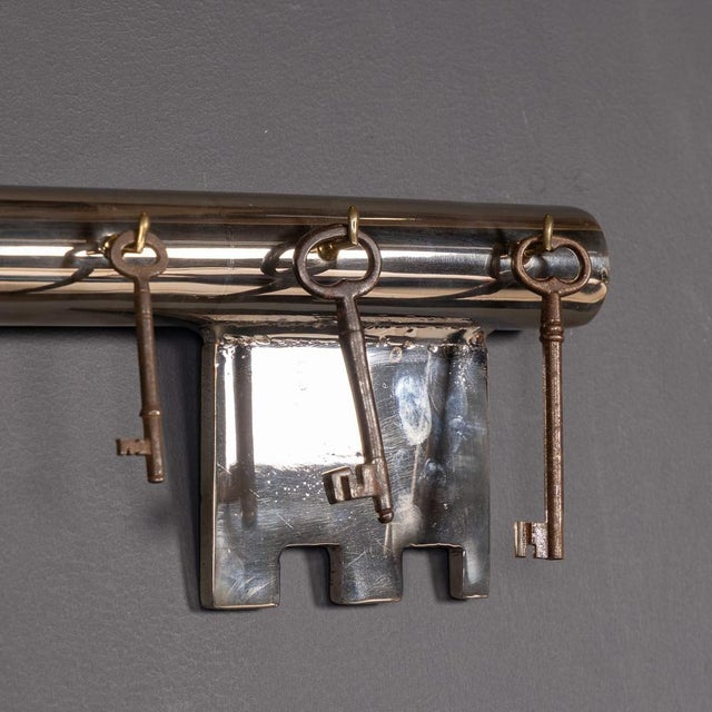 Silver Vintage English Locksmiths Shop Display Key, 1950 For Sale - Image 8 of 9