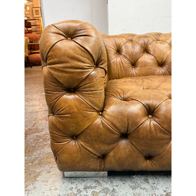 Brown English Traditional Chesterfield Sofa For Sale - Image 8 of 12