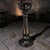 The Vintage Art Glass Amber Tall 16.5'' Floor Table Candle Holder is a hand-blown glass candle holder in a contemporary...