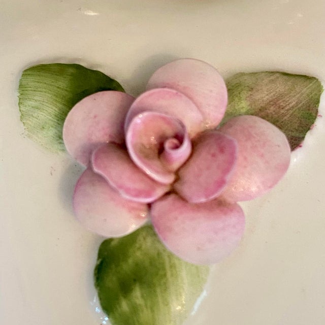 English Coalport Porcelain Trinket Heart Box With Rose - Made in England For Sale - Image 3 of 6