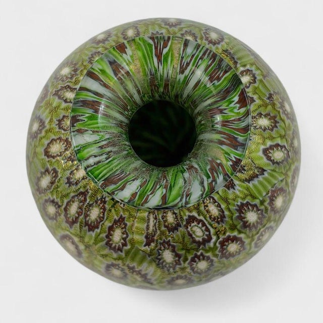 Mid-Century Modern Fratelli Toso Murano Murrine Millefiori Vase From Italy For Sale - Image 3 of 9