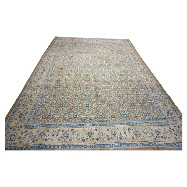 Condition: Antique Circa: 1920s Origin: Persia Design: Sultanabad Mahal Actual size: 11.8 x 16.10 Colors: Tan, Ivory,...