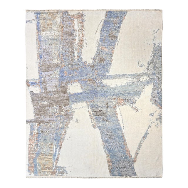 Handmade Modern Design Wool Rug. 9'1" X 11'11" For Sale