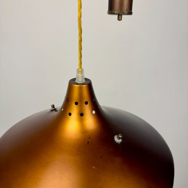 Copper Mid-Century Rise and Fall Counterweight Pendant Lamp, 1950s For Sale - Image 8 of 11