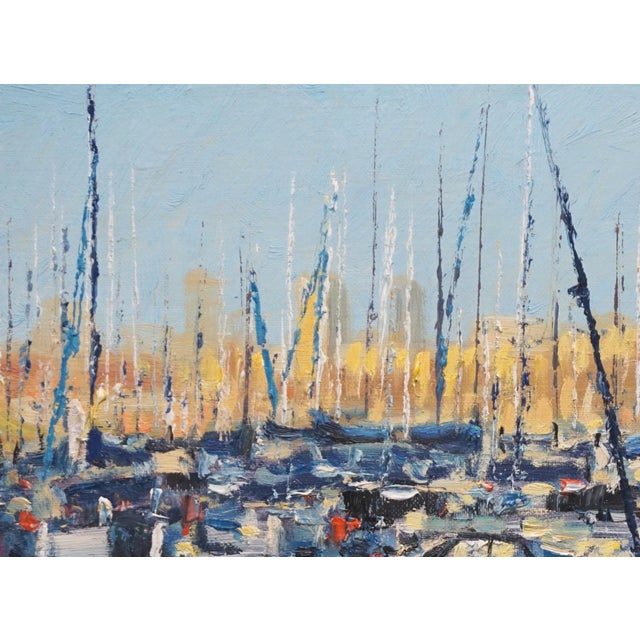 Impressionist Original Oil Painting of Sailboat For Sale - Image 3 of 5