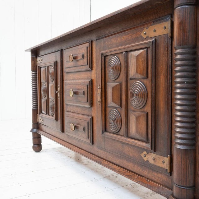 1940s Oak Sideboard by Charles Dudouyt, France, 1940 For Sale - Image 5 of 9