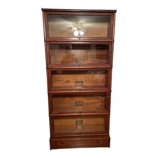 Late 19th Century Globe Wernicke Oak Barrister Bookcase For Sale