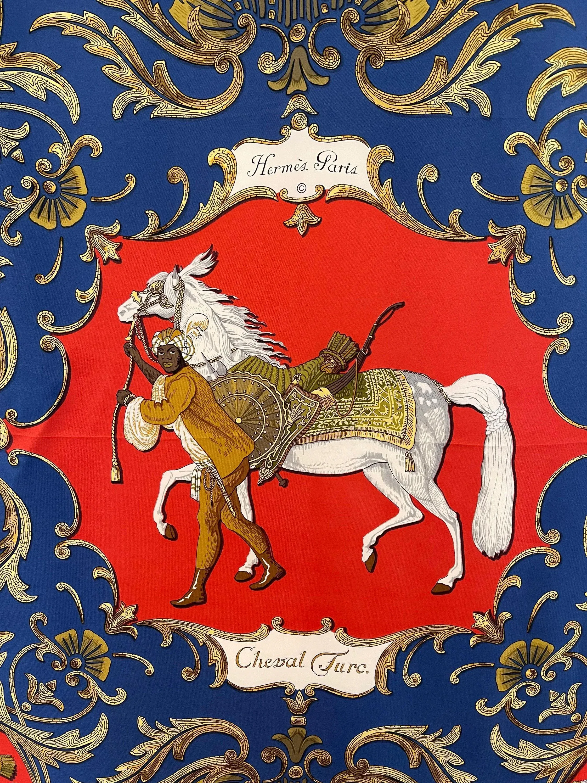Hermès Cheval Turc Carré De Soie 1989 Christiane Vauzelles | Chairish