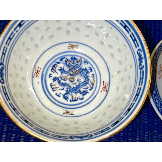 Ceramic Vintage Chinese Rice Grain Bowls — Set of 6 For Sale - Image 7 of 12