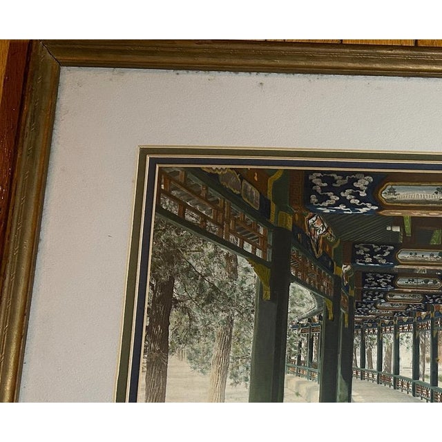 Antique 1899 Kang-Sing Chiao Hand-Colored Photograph - The Long Corridor, Summer Palace Beijing - Rare Chinese Imperial Antiquity For Sale - Image 12 of 17