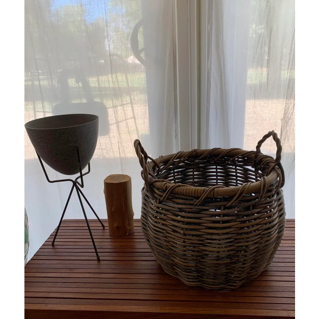 Vintage Large Woven Harvest Basket For Sale - Image 10 of 11