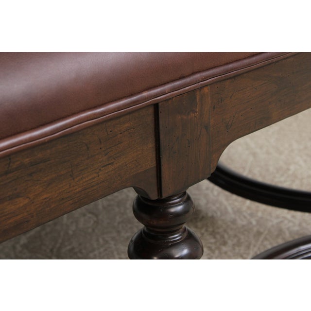 Lillian August by Drexel Leather Coffee Table Ottoman For Sale - Image 9 of 15
