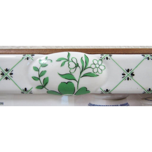 Mangani Mangani Italy Green and White Porcelain Frame For Sale - Image 4 of 12