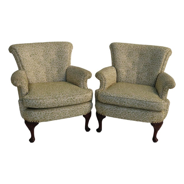 Vintage French Provincial Accent Wingback Armchairs-a Pair For Sale