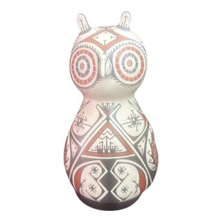 1990s Mata Ortiz Owl Effigy With Polychrome Decoration For Sale