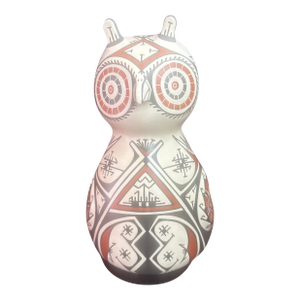 1990s Mata Ortiz Owl Effigy With Polychrome Decoration