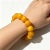 Traditional Late 19th Century Natural Baltic Amber Beads Slide On Bangle Antique Bracelet For Sale - Image 3 of 3
