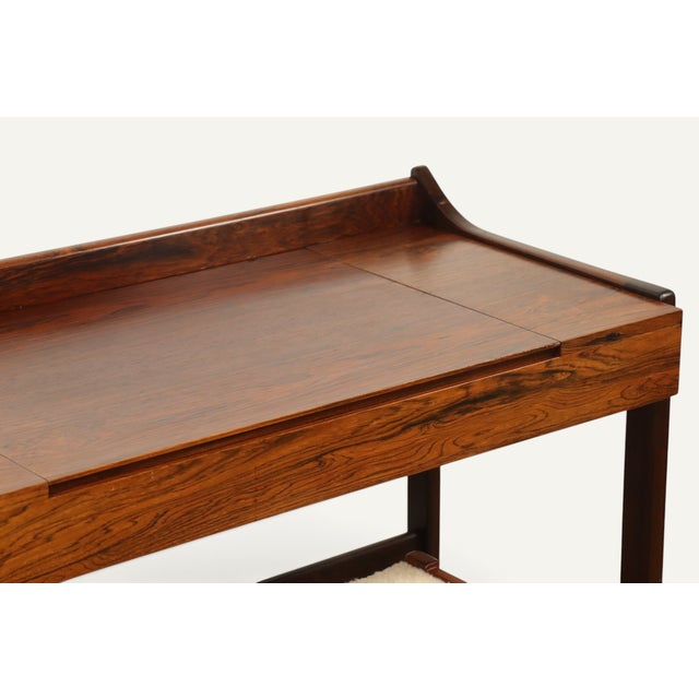 Wood Danish Dressing Table with Retractable Mirror 1960s For Sale - Image 7 of 18
