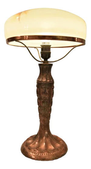 Large Copper Table Lamp by Harald Notini for Böhlmarks Lampfabrik Stockholm, 1920s