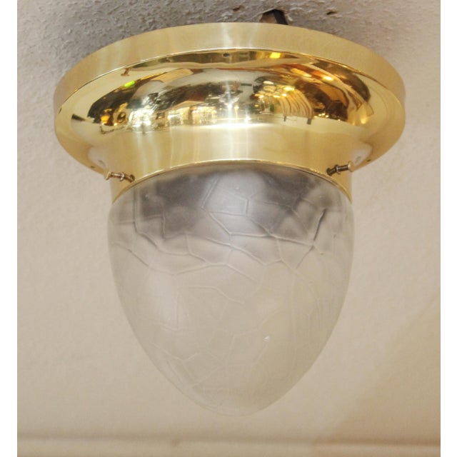 Art Nouveau Ceiling Lamp in Brass and Glass, 1890s For Sale - Image 10 of 10