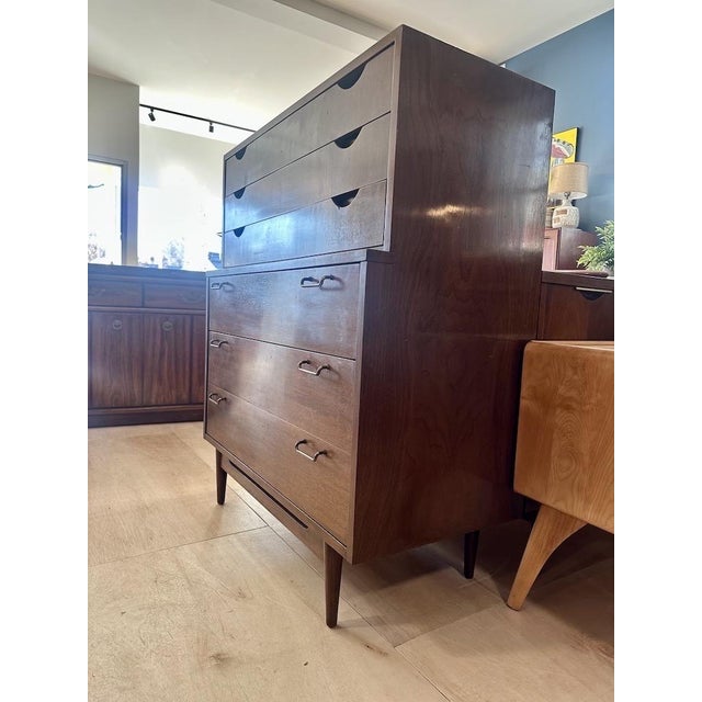 Merton L. Gershun 1960s Rare Design American of Martinsville Highboy Dresser For Sale - Image 4 of 10